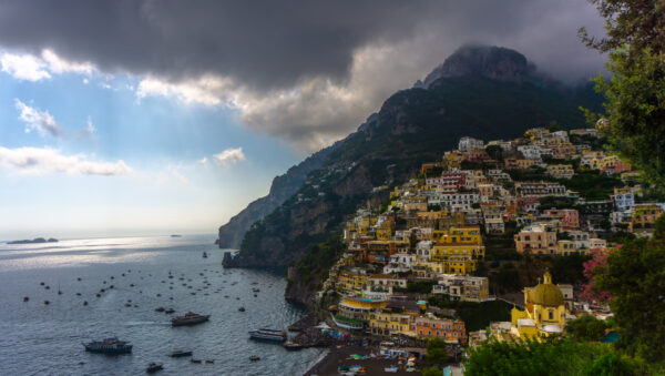 Amalfi Coast, Colorful Houses At Positano