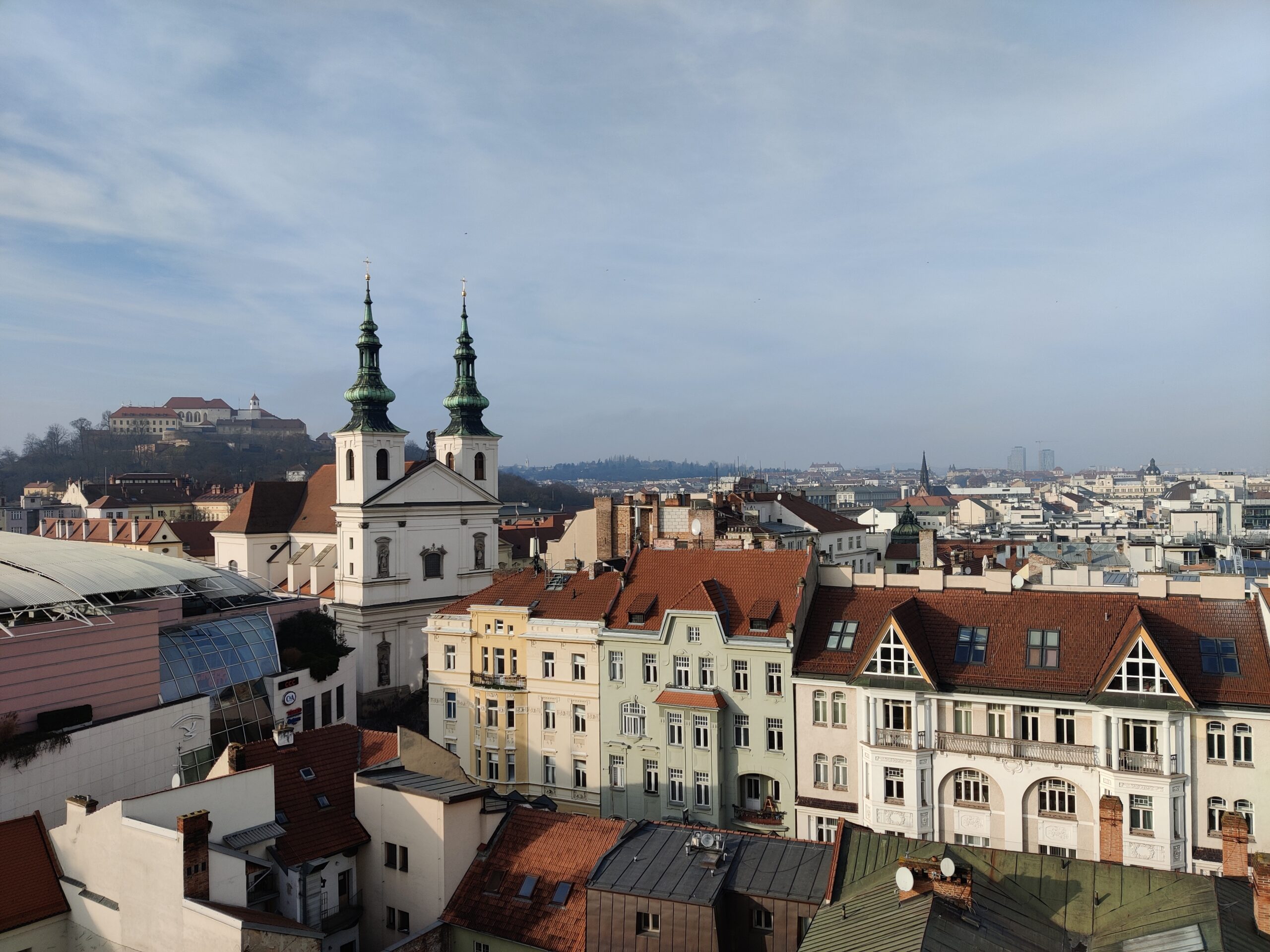 Brno, View To Spilberk Castle From Old City Hall Tower