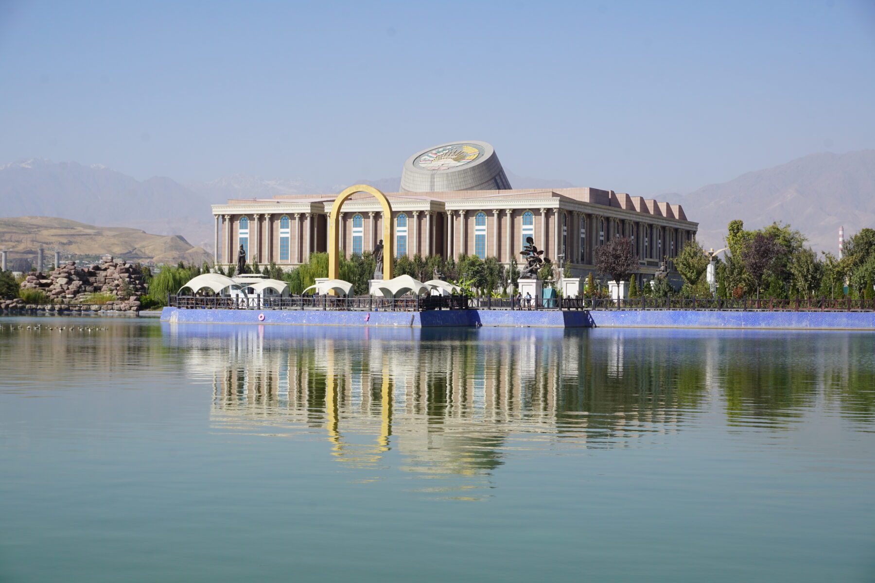 Dushanbe, National Museum Reflecting In Water