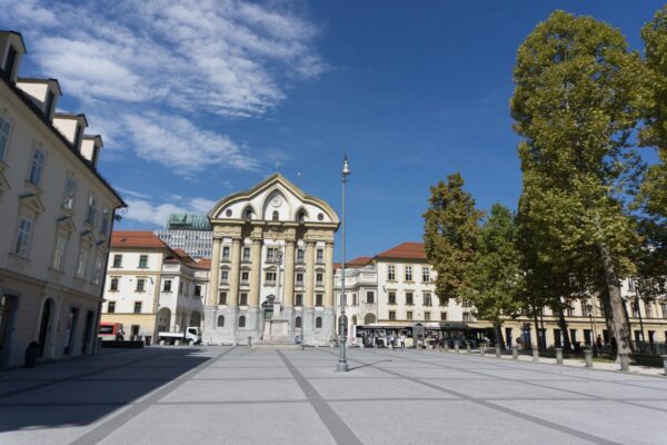 Ljubljana, View To Ursuline Church Of The Holy Trinity