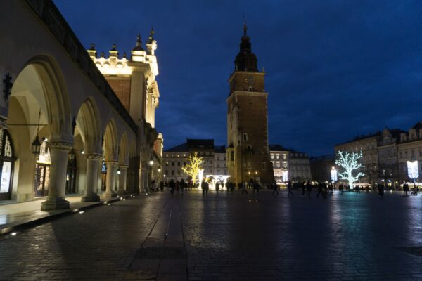 Night At Main Square Old Town Of Krakow