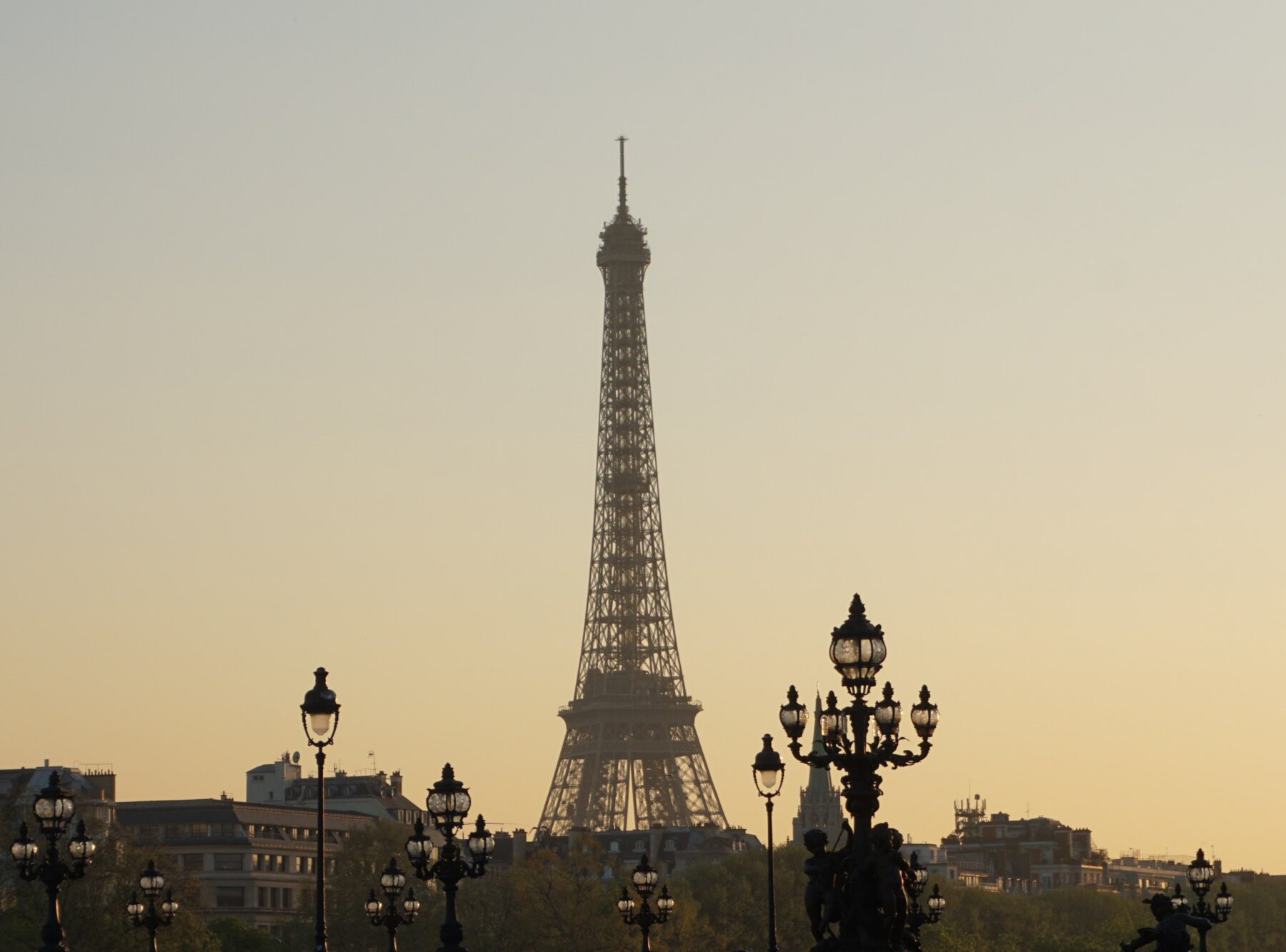 Paris, Lamps In Front Of Eiffel Tower
